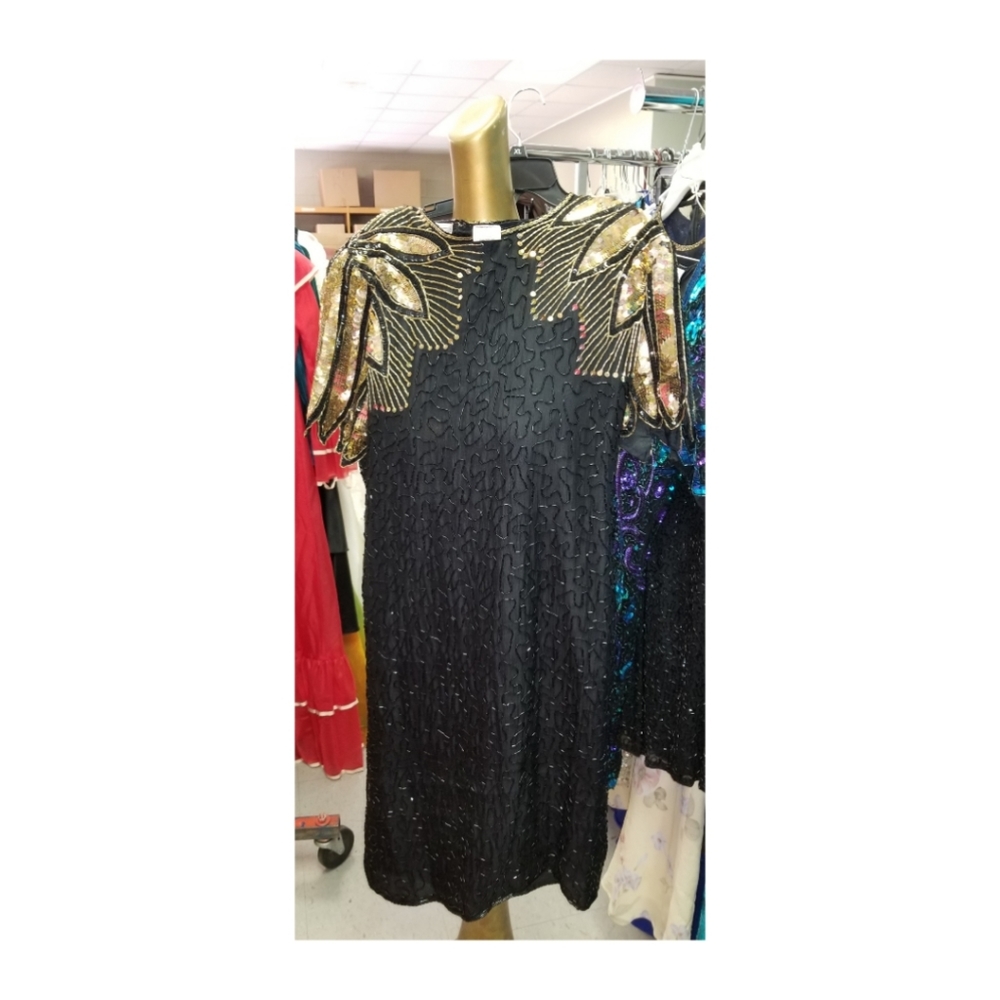 Vintage Beaded & sequined cocktail dress sz 10